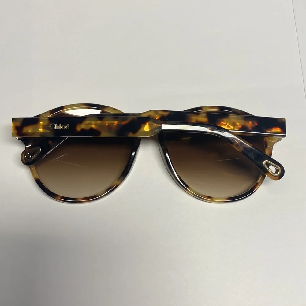 Chloe Womens Gradient Brown Round Sunglasses - Picture 5 of 8